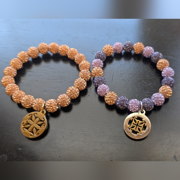 Rustic Cuff Purple And Gold Emerson Bracelet Set - Picture 5 of 5